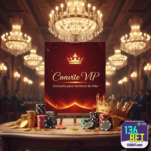 Imagem promocional do 136bet destacando vantagens VIP, com o logo do site 136bet ao fundo